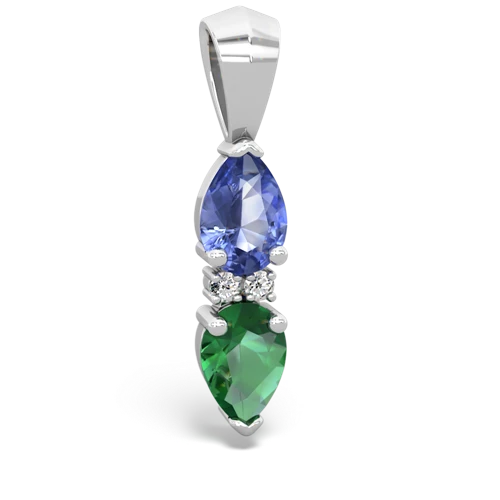 tanzanite-lab emerald bowtie pendant