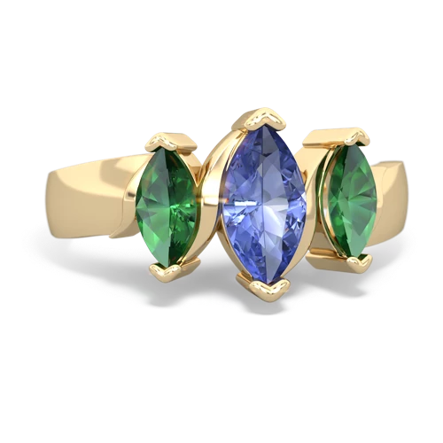 tanzanite-lab emerald keepsake ring