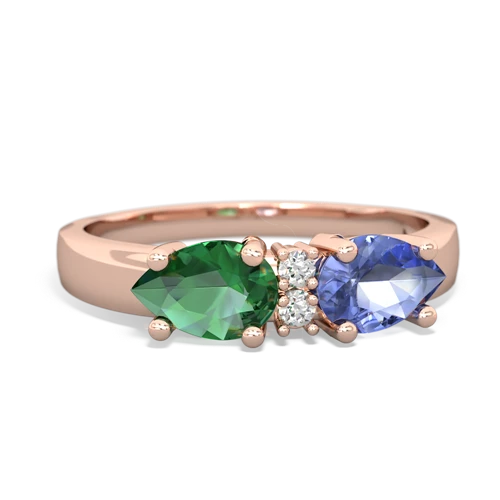 tanzanite-lab emerald timeless ring