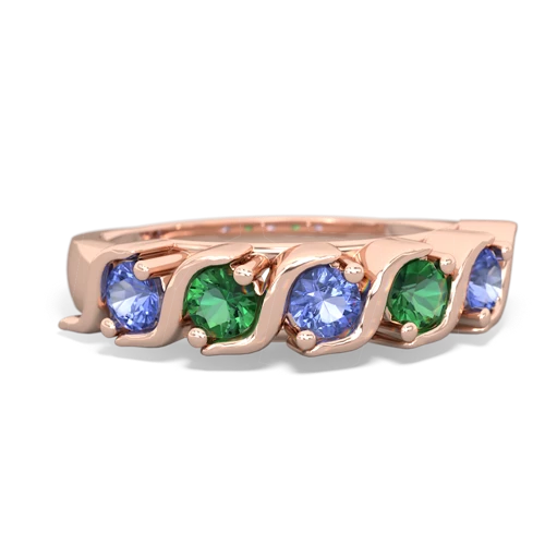 tanzanite-lab emerald timeless ring