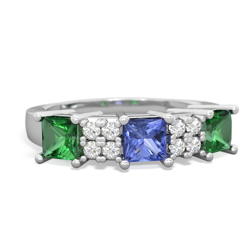 tanzanite-lab emerald timeless ring