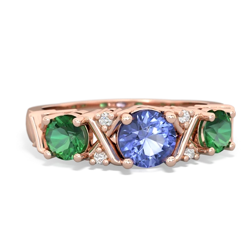 tanzanite-lab emerald timeless ring