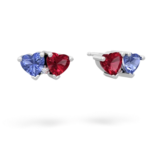 tanzanite-lab ruby  earrings