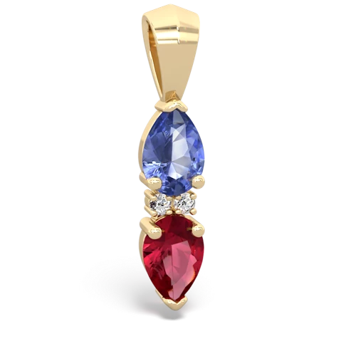 tanzanite-lab ruby bowtie pendant
