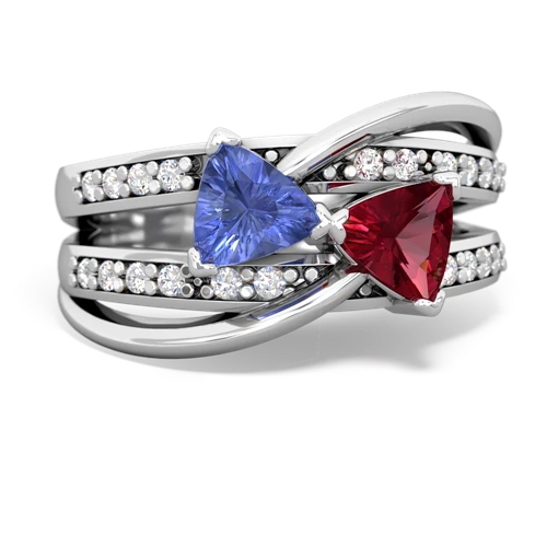 tanzanite-lab ruby couture ring