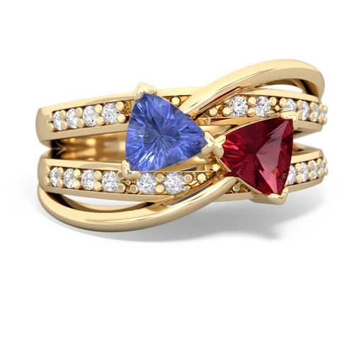 tanzanite-lab ruby couture ring