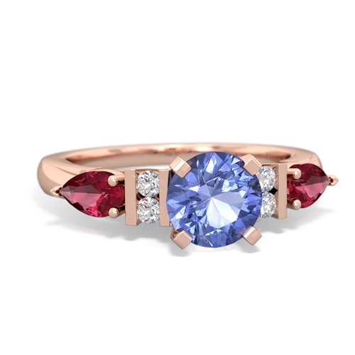 tanzanite-lab ruby engagement ring