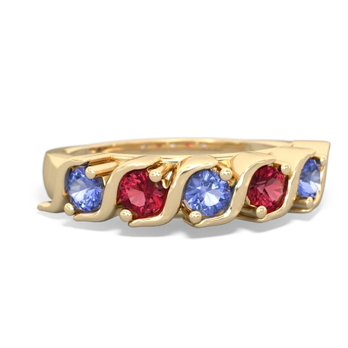 tanzanite-lab ruby timeless ring