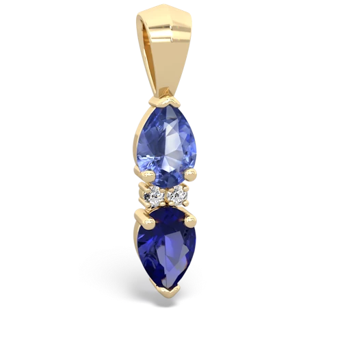 tanzanite-lab sapphire bowtie pendant