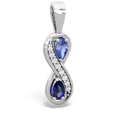 tanzanite-lab sapphire keepsake infinity pendant