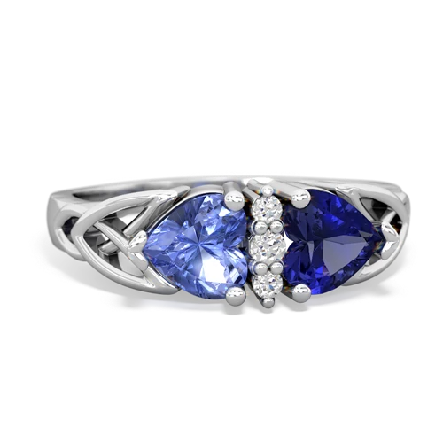 tanzanite-lab sapphire celtic ring