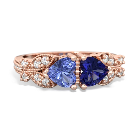 tanzanite-lab sapphire keepsake butterfly ring