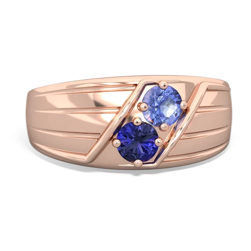 tanzanite-lab sapphire mens ring