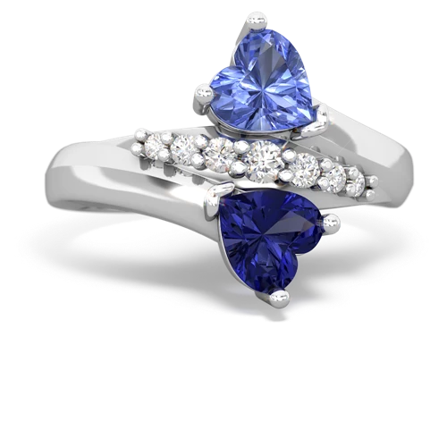 tanzanite-lab sapphire modern ring