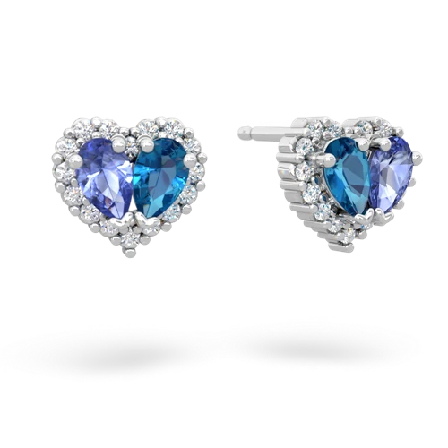 tanzanite-london topaz halo-heart earrings