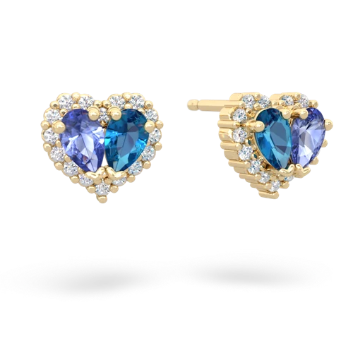 tanzanite-london topaz halo-heart earrings