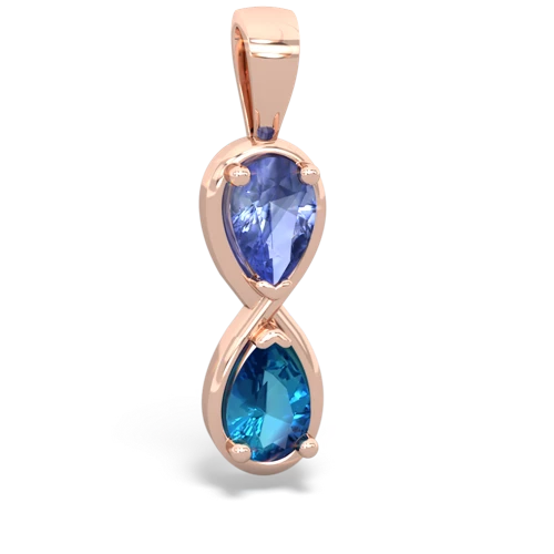 tanzanite-london topaz infinity pendant