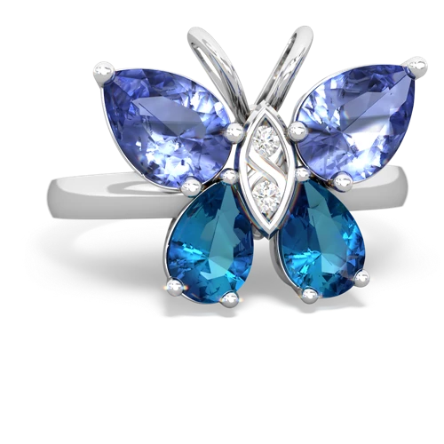 tanzanite-london topaz butterfly ring