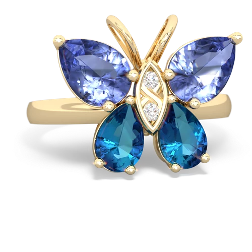 tanzanite-london topaz butterfly ring