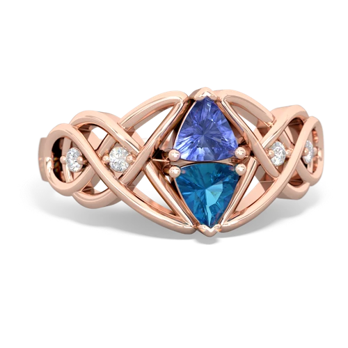 tanzanite-london topaz celtic knot ring