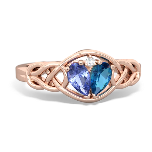 tanzanite-london topaz celtic knot ring