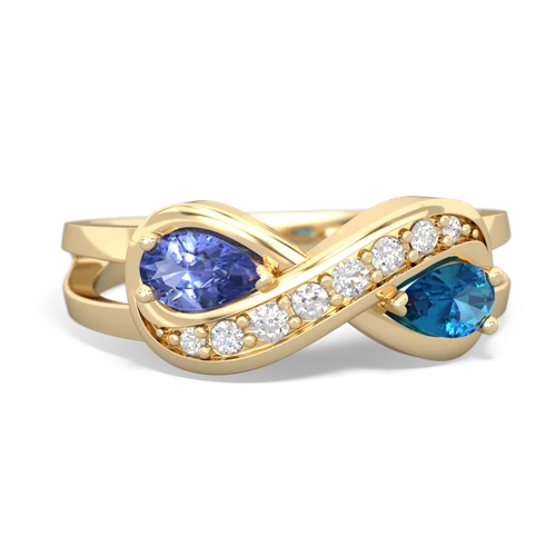 tanzanite-london topaz diamond infinity ring