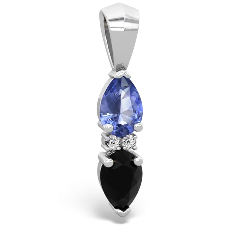 tanzanite-onyx bowtie pendant