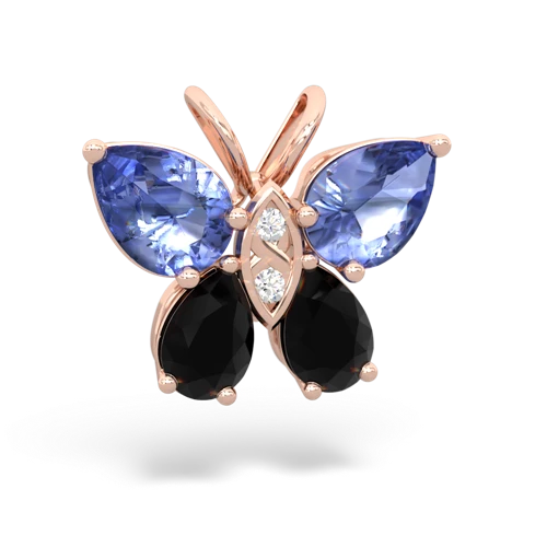 tanzanite-onyx butterfly pendant