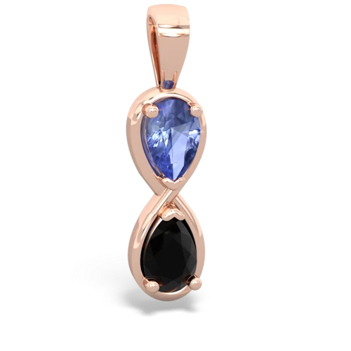 tanzanite-onyx infinity pendant