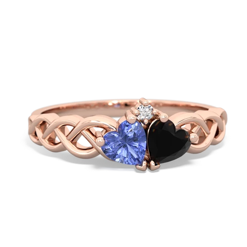 tanzanite-onyx celtic braid ring