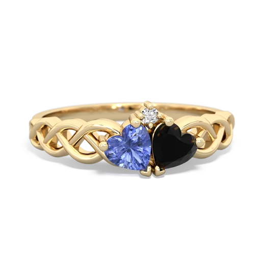 tanzanite-onyx celtic braid ring