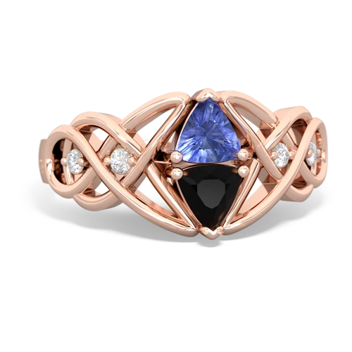 tanzanite-onyx celtic knot ring