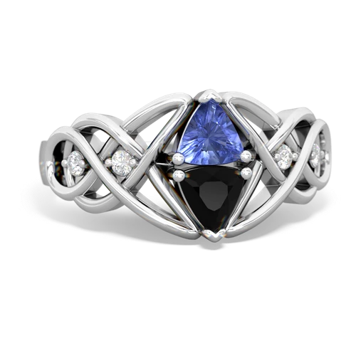 tanzanite-onyx celtic knot ring