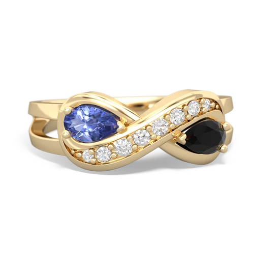 tanzanite-onyx diamond infinity ring