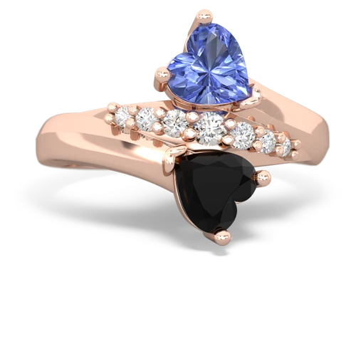 tanzanite-onyx modern ring