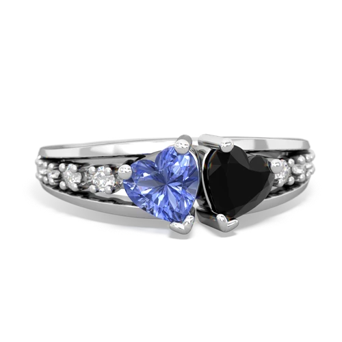 tanzanite-onyx modern ring