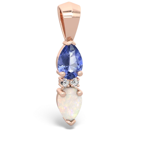 tanzanite-opal bowtie pendant