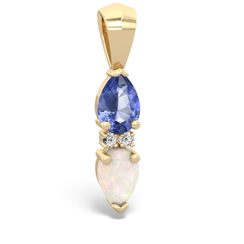 tanzanite-opal bowtie pendant