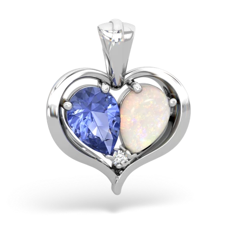 tanzanite-opal half heart whole pendant