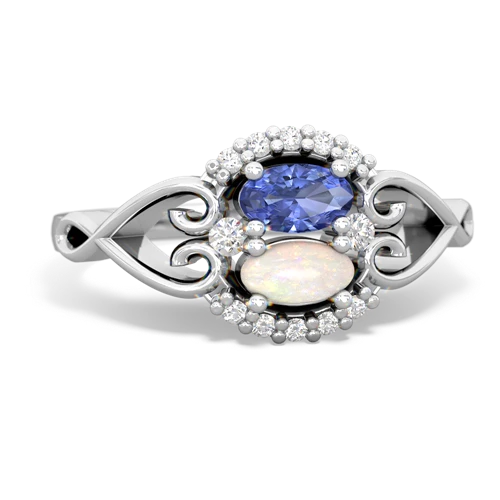 tanzanite-opal antique keepsake ring