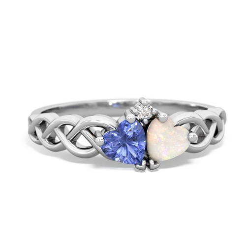 tanzanite-opal celtic braid ring