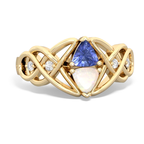 tanzanite-opal celtic knot ring