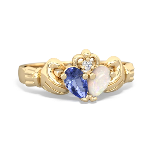 tanzanite-opal claddagh ring