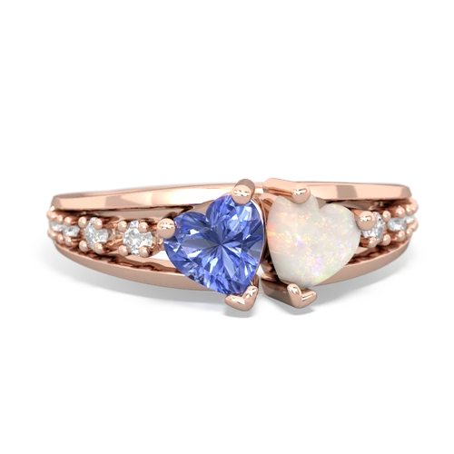 tanzanite-opal modern ring