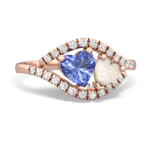 tanzanite-opal mother child ring