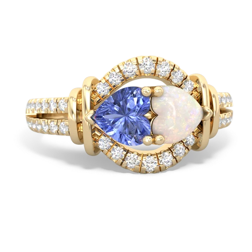 tanzanite-opal pave keepsake ring