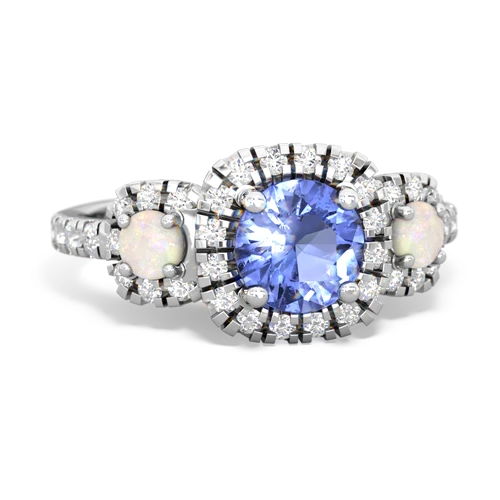 tanzanite-opal three stone regal ring