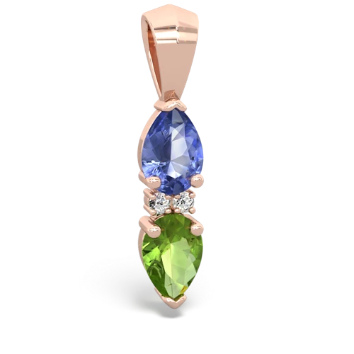 tanzanite-peridot bowtie pendant