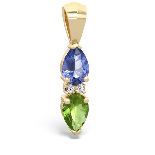 tanzanite-peridot bowtie pendant