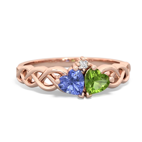 tanzanite-peridot celtic braid ring